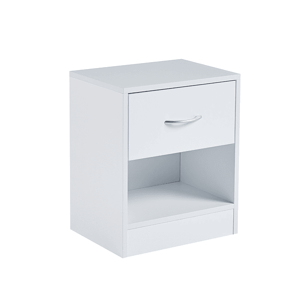 Velador Cajón y Espacio Almacenamiento Minimal Blanco 1