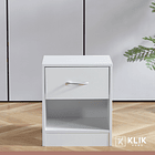 Velador Cajón y Espacio Almacenamiento Minimal Blanco 3
