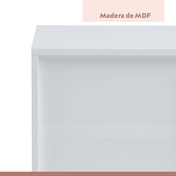 Velador Cajón y Espacio Almacenamiento Minimal Blanco 7