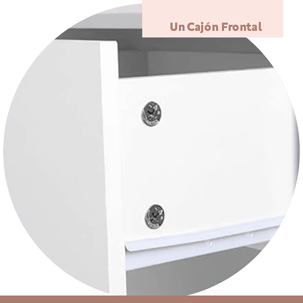 Velador Cajón y Espacio Almacenamiento Minimal Blanco 11