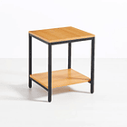 Velador Mesa Auxiliar Lateral de 2 Niveles - Madera Clara 1