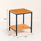 Velador Mesa Auxiliar Lateral de 2 Niveles - Madera Clara 7