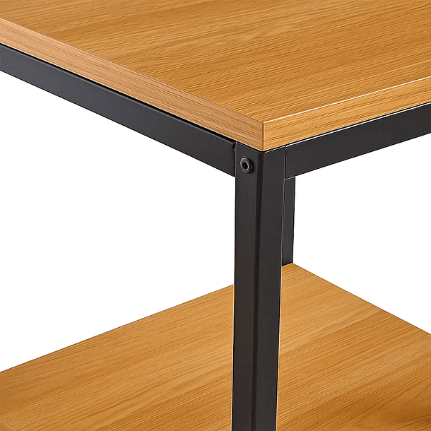 Velador Mesa Auxiliar Lateral de 2 Niveles - Madera Clara 9