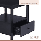 Velador Mesa Lateral Auxiliar con Cajón Bohemio 9