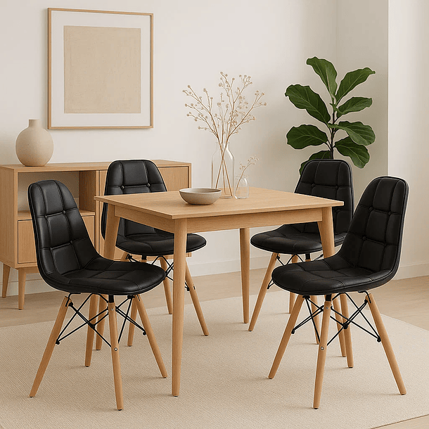 Silla Buckle Acolchada Ecocuero - Negra 3