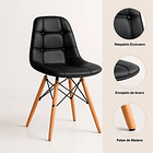 Silla Buckle Acolchada Ecocuero - Negra 5