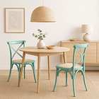 Silla Crossback Danubio Madera Rattan - Menta Vintage 4