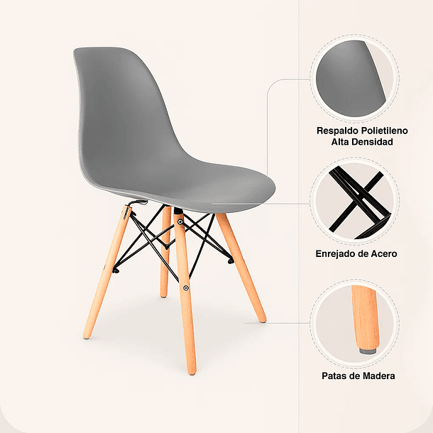 Silla Eames - Gris Claro 8