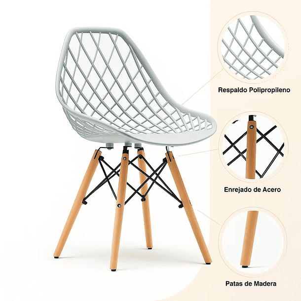 Silla Eames Mesh Gris 7