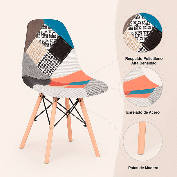 Silla Eames Patchwork Acolchada Tradicional 7