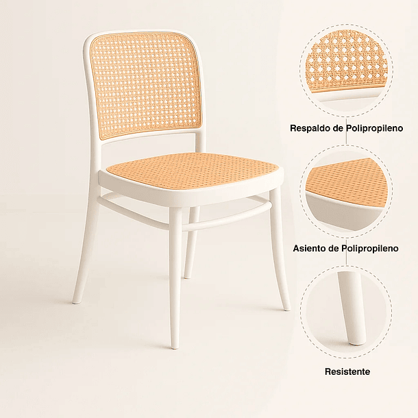Silla Lombardía de Polipropileno - Blanca 7