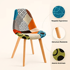 Silla Patchwork Acolchado Tela Wood - Naranja 7