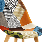 Silla Patchwork Acolchado Tela Wood - Naranja 8