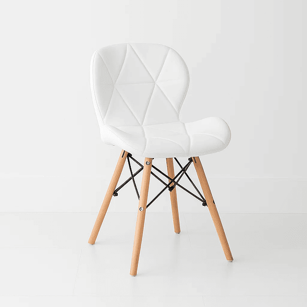 Silla Radar Acolchada Ecocuero - Blanca 2