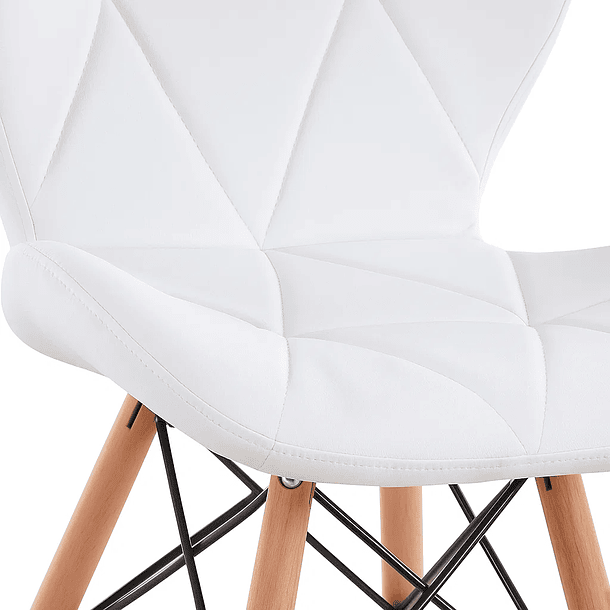 Silla Radar Acolchada Ecocuero - Blanca 7