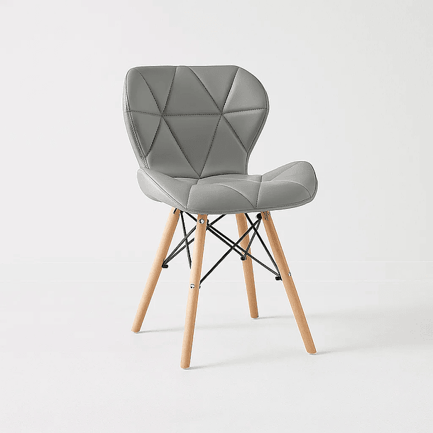 Silla Radar Acolchada Ecocuero - Gris 1