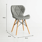 Silla Radar Acolchada Ecocuero - Gris 7