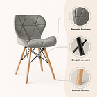 Silla Radar Acolchada Ecocuero - Gris 8