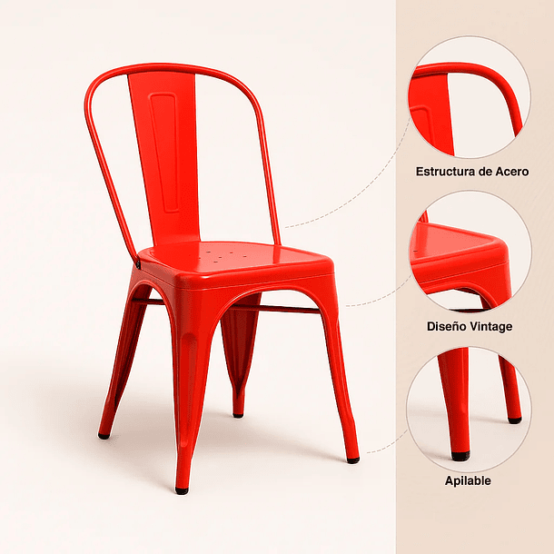 Silla Tolix - Roja 7