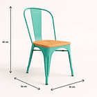 Silla Tolix con asiento de madera clara - Menta 6