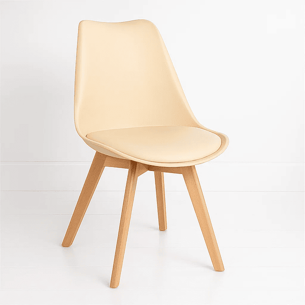 Silla Tulip Acolchada - Beige 2