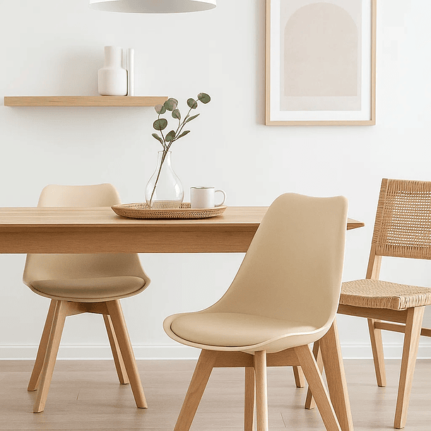 Silla Tulip Acolchada - Beige 4