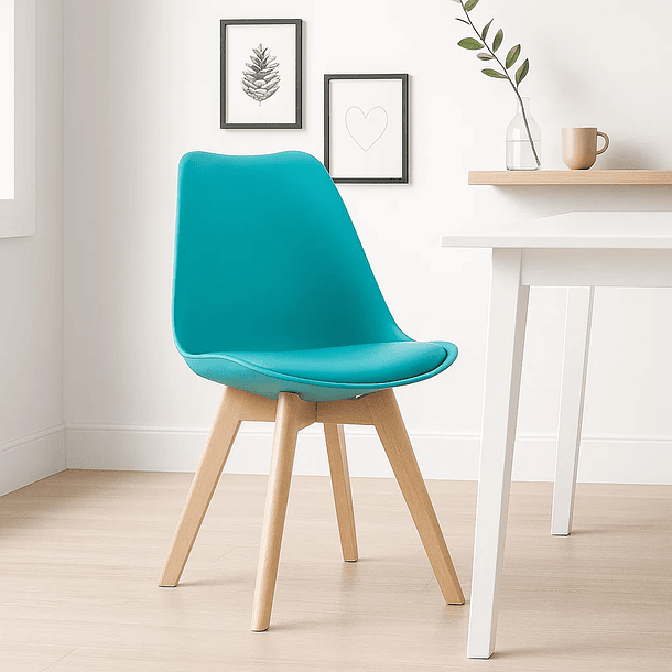 Silla Tulip Acolchada - Turquesa 3