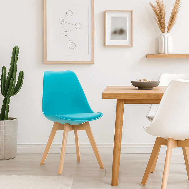 Silla Tulip Acolchada - Turquesa 4