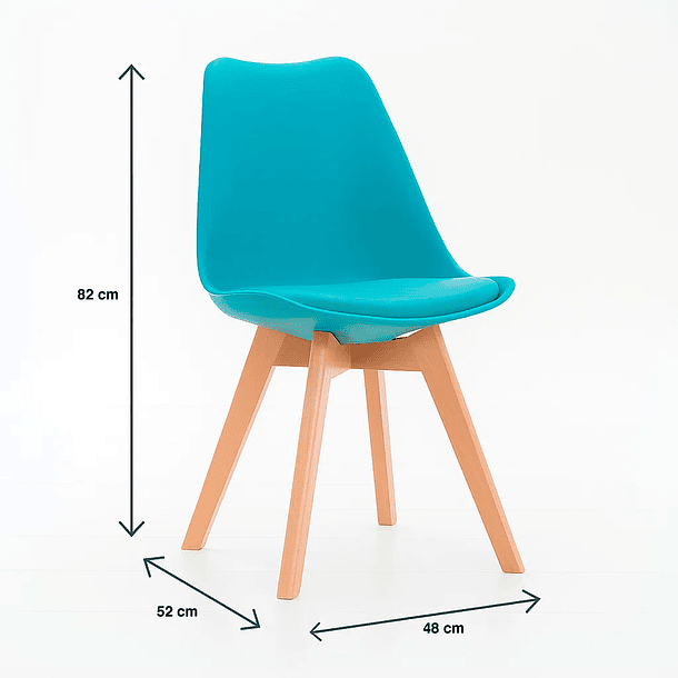 Silla Tulip Acolchada - Turquesa 5