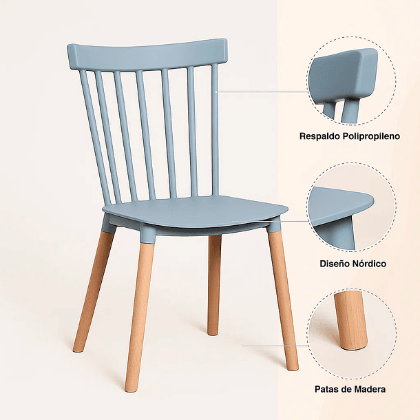 Silla Windsor - Gris 8