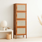 Vitrina EcoLuxe de Bambú y Ratán Sintético 4 Niveles 2