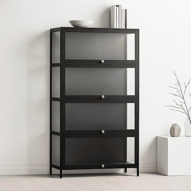 Vitrina BambooGlass 4 Niveles - Negro 2