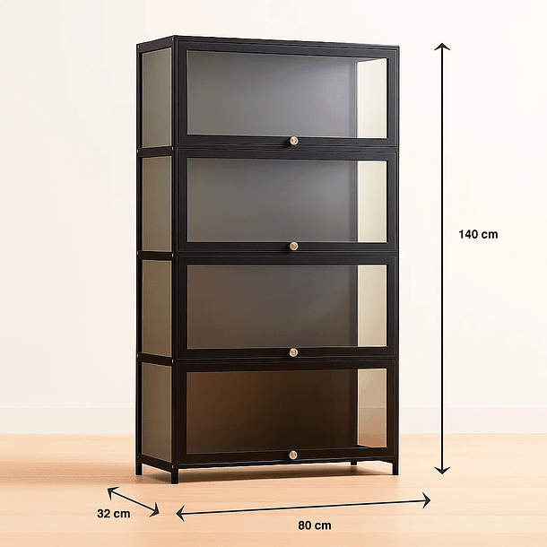 Vitrina BambooGlass 4 Niveles - Negro 4