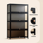 Vitrina BambooGlass 4 Niveles - Negro 5