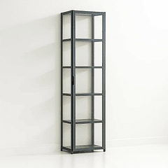 Vitrina BambooLine Estrecha con Puertas Acrílicas 5 Niveles