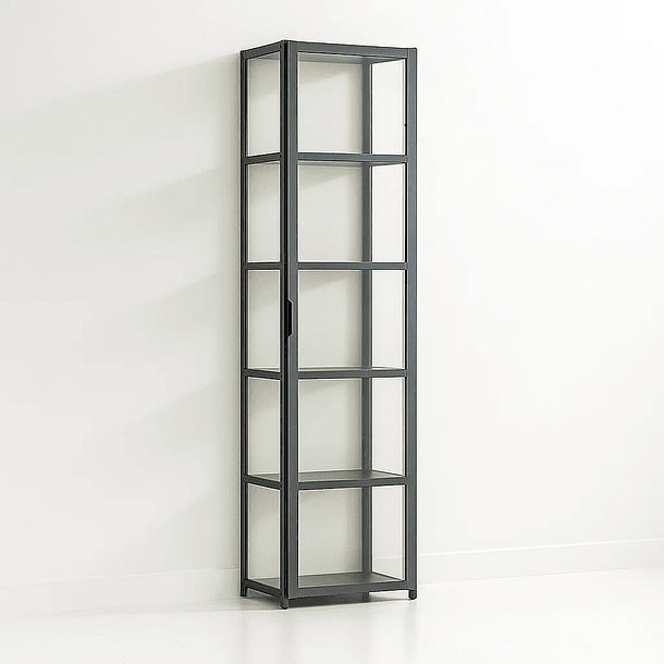Vitrina BambooLine Estrecha con Puertas Acrílicas 5 Niveles 1