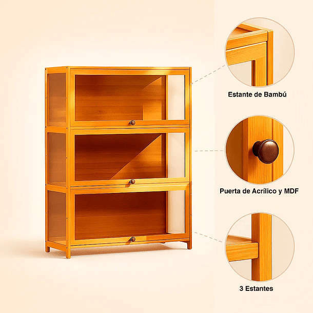 Vitrina CrystalBamboo 3 Niveles 5