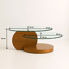 Mesa de Centro DuoGlass con Bases de Madera y Superficie de Vidrio 5