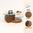 Mesa de Centro DuoGlass con Bases de Madera y Superficie de Vidrio 6