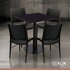 Mesa restaurant 70x70 Tubo Metal cubierta MDF + 4 Sillas Restaurante - Negra 2
