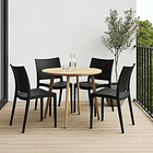 Pack de 4 Sillas de Terraza Exterior Tipo Restaurante - Negras 3