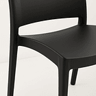 Pack de 4 Sillas de Terraza Exterior Tipo Restaurante - Negras 6