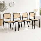 Pack de 4 Sillas de Terraza Enrejadas - Negras 2