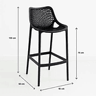 Pack de 4 Taburetes Piso de Bar Air Berlín - Negros 4