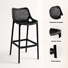 Pack de 4 Taburetes Piso de Bar Air Berlín - Negros 5
