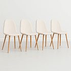 Pack de 4 Sillas Spoon Terciopelo - Crema 1
