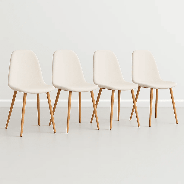Pack de 4 Sillas Spoon Terciopelo - Crema 1
