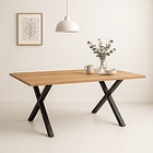 Mesa industrial Color Madera y Metal Cross 180x90 3