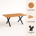 Mesa industrial Color Madera y Metal Cross 180x90 6