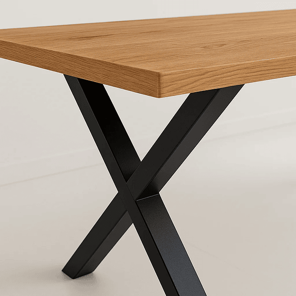 Mesa industrial Color Madera y Metal Cross 180x90 7